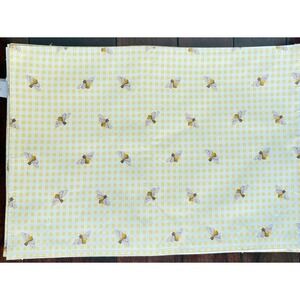 Tabitha Webb Yellow Gingham Honeybee Placemats Set of 4 Whimsy Cottagecore Decor